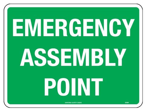 SIGN EMERGENCY POINT POLY 450X600MM