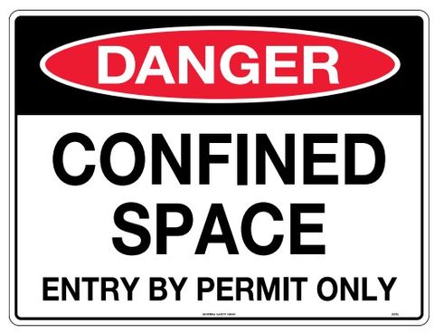 SIGN DANGER CONFINED SPACE ENT PERMIT MTL 300X225