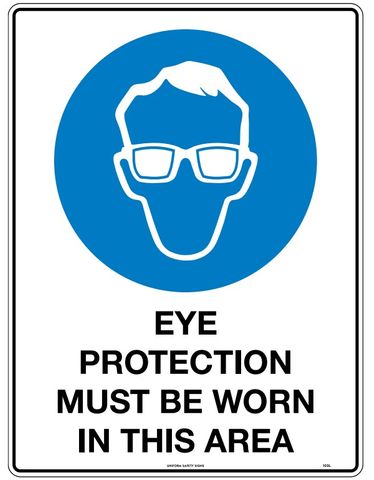 SIGN EYE PROTECTION MUST BE WORN POLY 300X225MM
