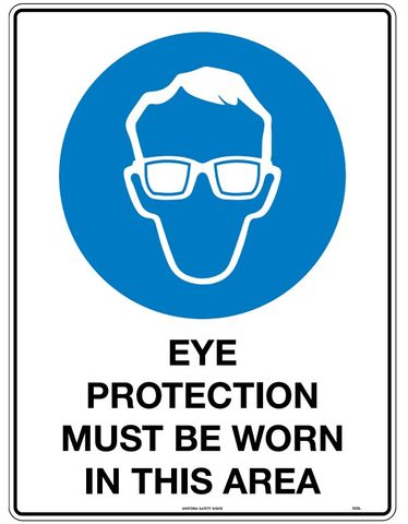 SIGN EYE PROTECTION MUST BE WORN POLY 300X225MM