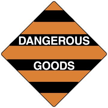 SIGN DANGEROUS GOODS MTL 270X270MM