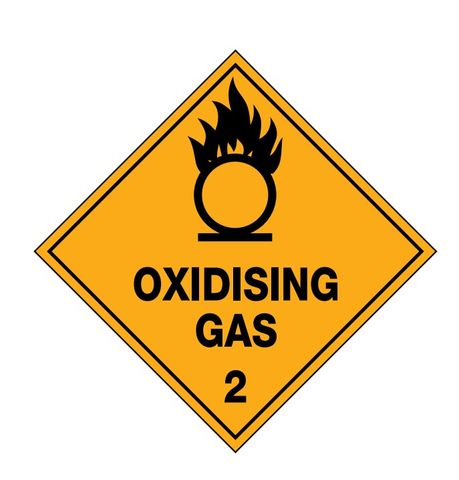 SIGN OXIDISING GAS 2  MTL 270X270MM