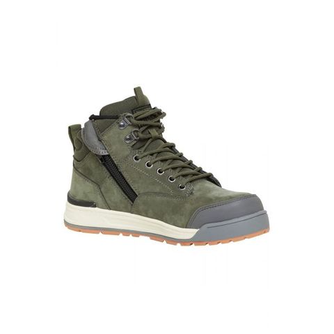 BOOT YAKKA 3056 L/U ZIP OLIVE UK8 (PAIR)