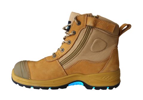 BOOT OX NUBUCK L/U ZIPPER WHEAT SIZE 9 (PAIR)