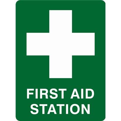 STICKER FIRST AID STATION 125X90MM (PK 5) #840005