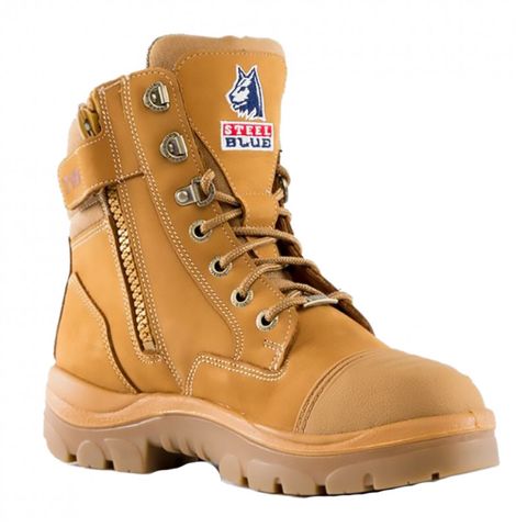 BOOT S/BLUE LADIES S/CROSS ZIP SCUFF WHEAT 9