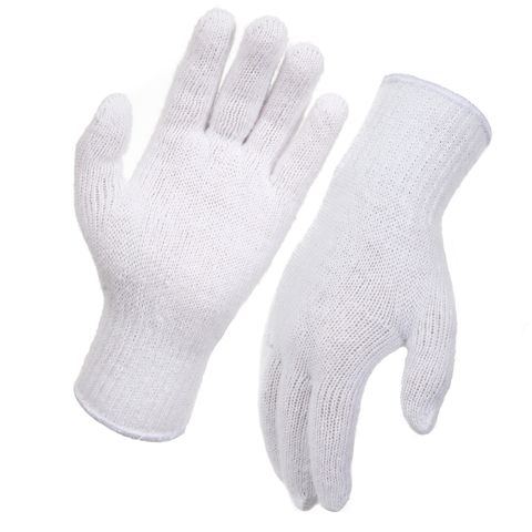 GLOVES KNITTED POLY COTTON WHITE MENS (PK 12)