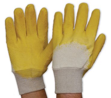 GLOVES GLASS GRIPPER YELLOW LATEX PALM (PACK 12)