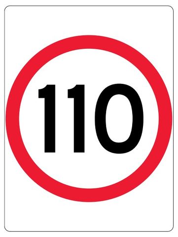 SIGN SPEED 110KM ALUM 600X800MM CL1