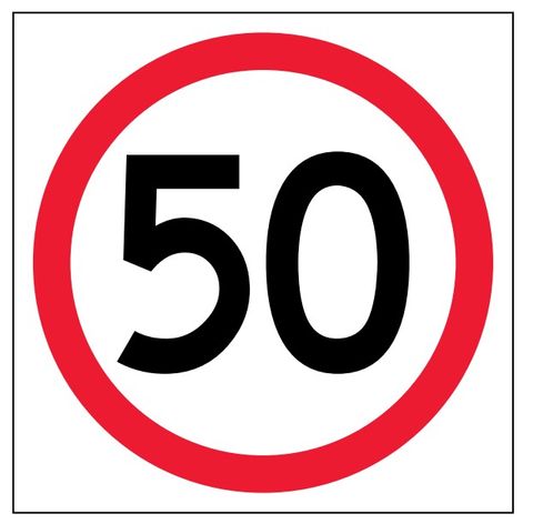 SIGN SPEED 50KM CFLT 600X600MM CL1