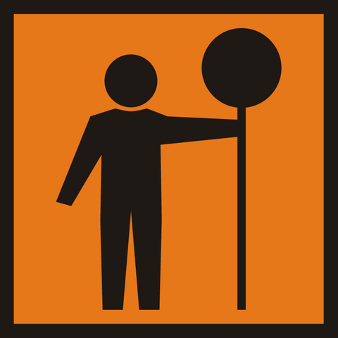 SIGN SYMBOL SLOW/STOP MAN CFLT 600X600MM CL1