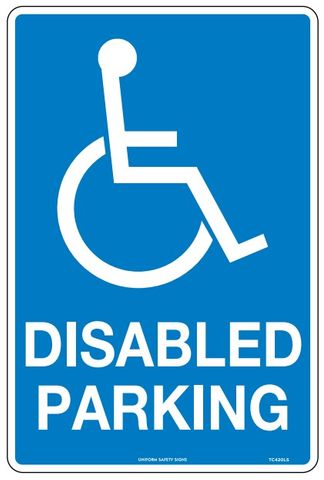 SIGN DISABLE PARKING MTL 450X300MM