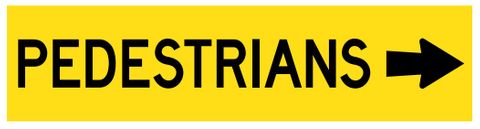 SIGN PEDESTRIANS RIGHT CFLT 1200X300MM CL1