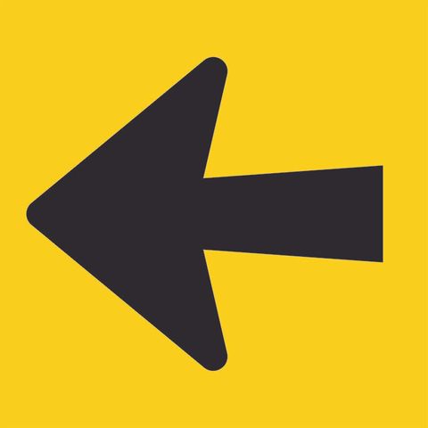 SIGN ARROW BLACK/YELLOW CFLT 600X600MM CL1