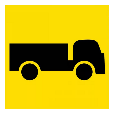 SIGN SYMBOLIC TRUCK COREFLUTE 600X600MM CL1