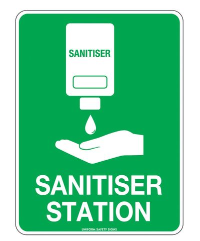 SIGN SANITISER STATION POLY 300X225MM 5904MP