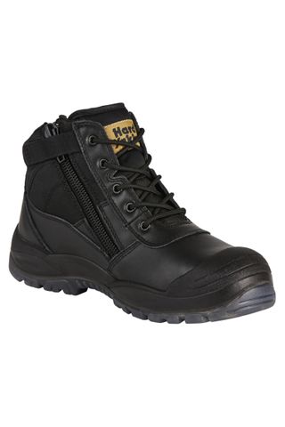 BOOT YAKKA L/U ZIP BUMP BLACK Y60125 8.5 (PAIR)