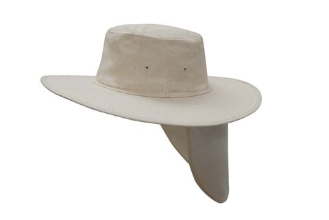 HAT BRIM WITH FLAP NATURAL 57CM MED