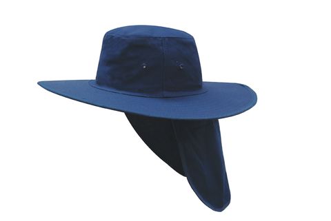 HAT BRIM WITH FLAP NAVY 57CM MED