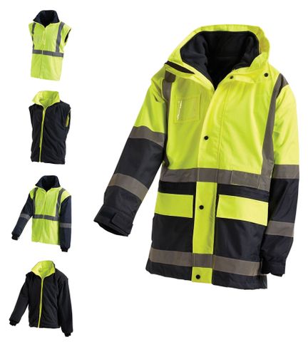 BISLEY 5 IN 1 JACKET YELLOW/NAVY