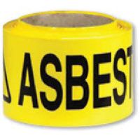 TAPE CAUTION ASBESTOS BLACK/YELLOW 75X50MT (ROLL)