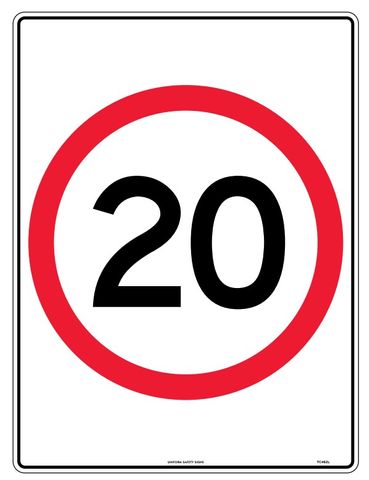 SIGN SPEED 20KM ALUM 450X600MM CL1