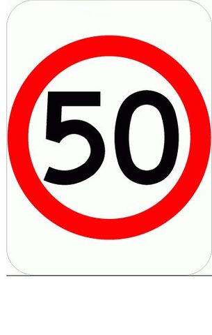 SIGN SPEED 50KM ALUM 450X600MM CL1