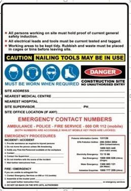 SIGN SITE SAFETY SUPERVISOR (BLANK) CFLT 900X600MM