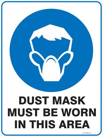 SIGN DUST MASK MUST BE WORN MTL 300X450MM
