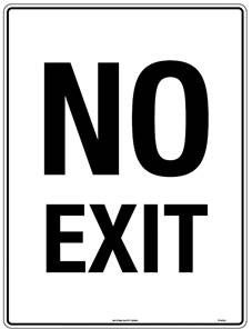 SIGN NO EXIT MTL 300X450MM