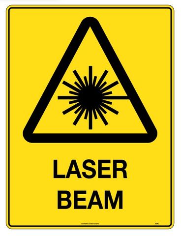 SIGN LASER BEAM MTL 450X300MM