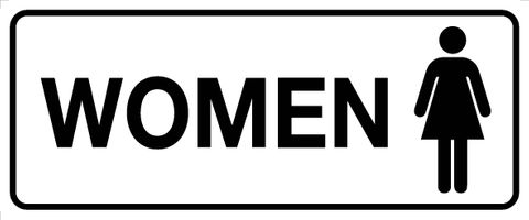 SIGN TOILET WOMEN POLY 300X125MM