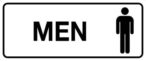 SIGN TOILET MEN POLY 300X125MM