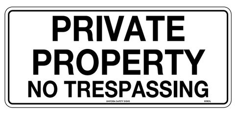 SIGN PRIVATE PROPERTY MTL 450X178MM