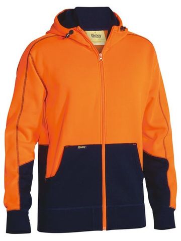 HOODIE FLEECE BISLEY FULL ZIP REF ORG/NAVY 2XL