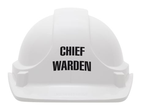 HARD HAT WHITE DEPUTY CHIEF WARDEN 6PT UNVENTED