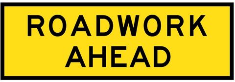 SIGN ROADWORK AHEAD BOXED EDGE 1800X600MM CL1