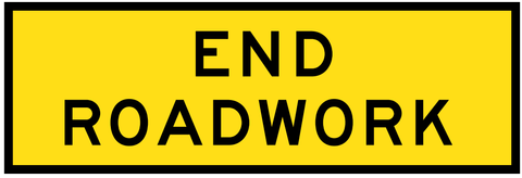 SIGN END ROADWORK ALUM 900X600MM CL1