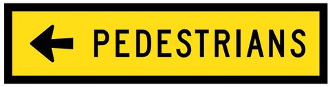 SIGN PEDESTRIANS LEFT BOXED EDGE CL1 METAL1200X300