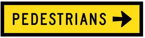 SIGN PEDESTRIANS RIGHT BOXED EDGE 1200X300MM CL1