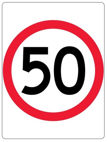 SIGN SPEED 50KM ALUM 800X600MM CL1