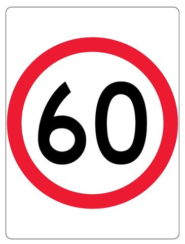 SIGN SPEED 60KM ALUM 800X600MM CL1