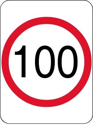 SIGN SPEED 100KM ALUM 800X600MM CL1