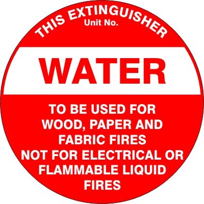 SIGN WATER FIRE EXTINGUISHER POLY D200MM