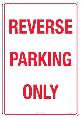SIGN REVERSE PARKING ONLY MTL 450X300MM