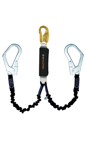 LANYARD SKYLOTEC TWIN ELASTIC 2M SCAFF HOOK