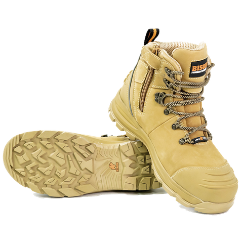 BOOT BISON XT ANKLE LACE UP ZIP WHEAT 9