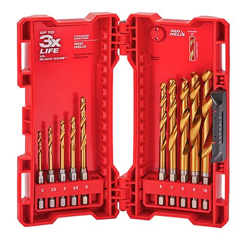 MILWAUKEE SHOCKWAVE� RED HELIX� TITANIUM 10 PC KIT