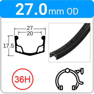 27.0mm OD - DP - 26 - DW - PJ - NON - 36H - Black - 96657B