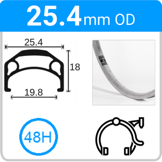 25.4mm OD - NoBS - DW - PJ - NON - 48H - Silver - V4009